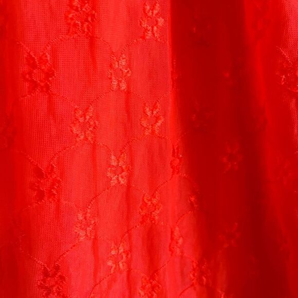 Vintage 60s bright red ruffled maxi gown - Picture 11 of 14
